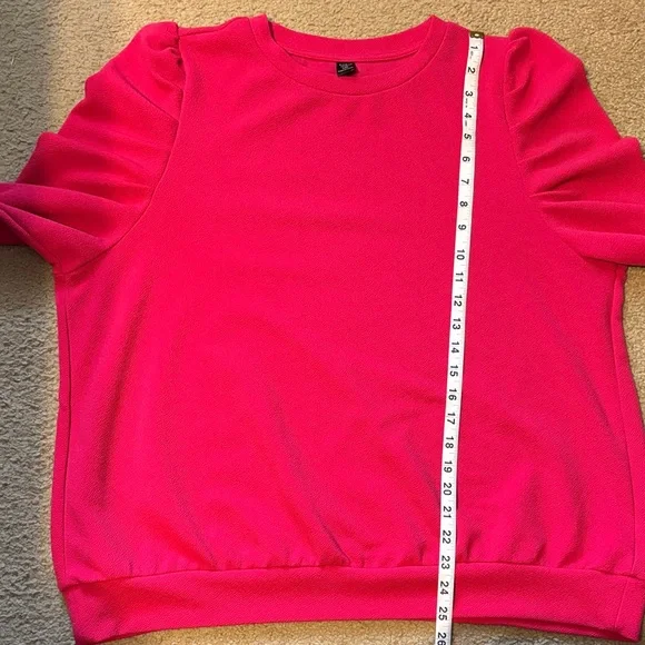 NWOT SHEIN Curve Pink Long Sleeve Top Size 1XL - Picture 6 of 7